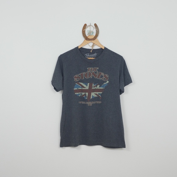 Bravado Tops - The Rolling Stones US map British flag graphic tee